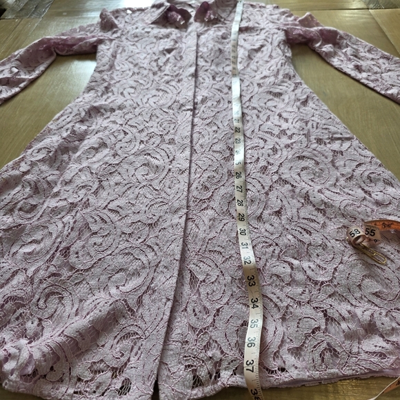 NWOT Nanette Lepore Lilac Lace Long Sleeve Shirt Dress – Size 10 - Picture 8 of 12